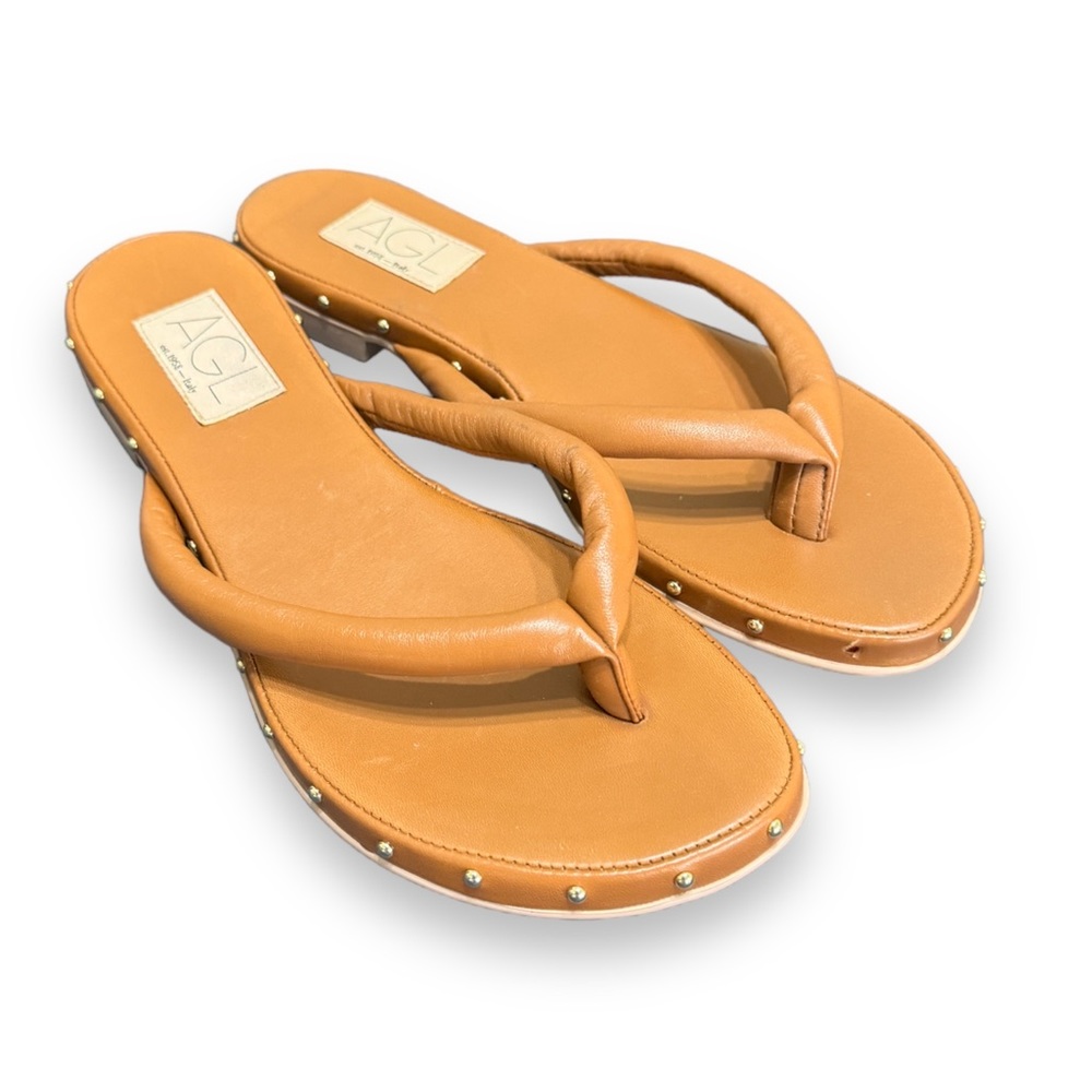AGL Sveva Flip Flop Thong Sandals Studded Puffy Micro Stud size 7.5